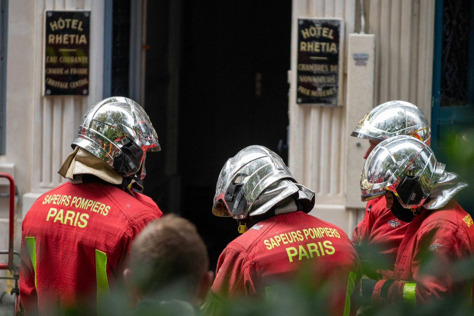 a group of people wearing helmets